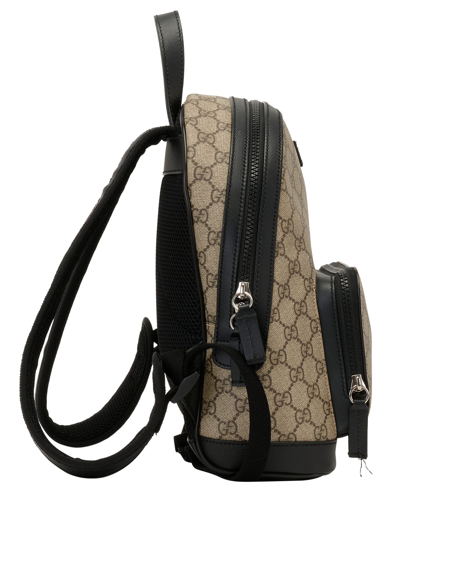 Small GG Supreme Backpack, &pound;520, Handbags, Beige/Black, Canvas, Side view